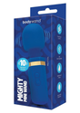 Bodywand Mini Wand Mighty Wand Blue packaging showcasing design, features, and 10 vibration modes.