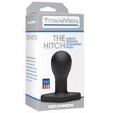 Titanmen the Hitch Black Bulb Anal Plug in packaging with a smooth cushioned design for comfortable use.