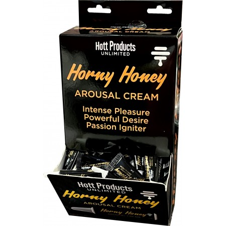 Horny Honey Arousal Cream 144 Pc Display 2ml Tubes showcase for intense pleasure and powerful desire.