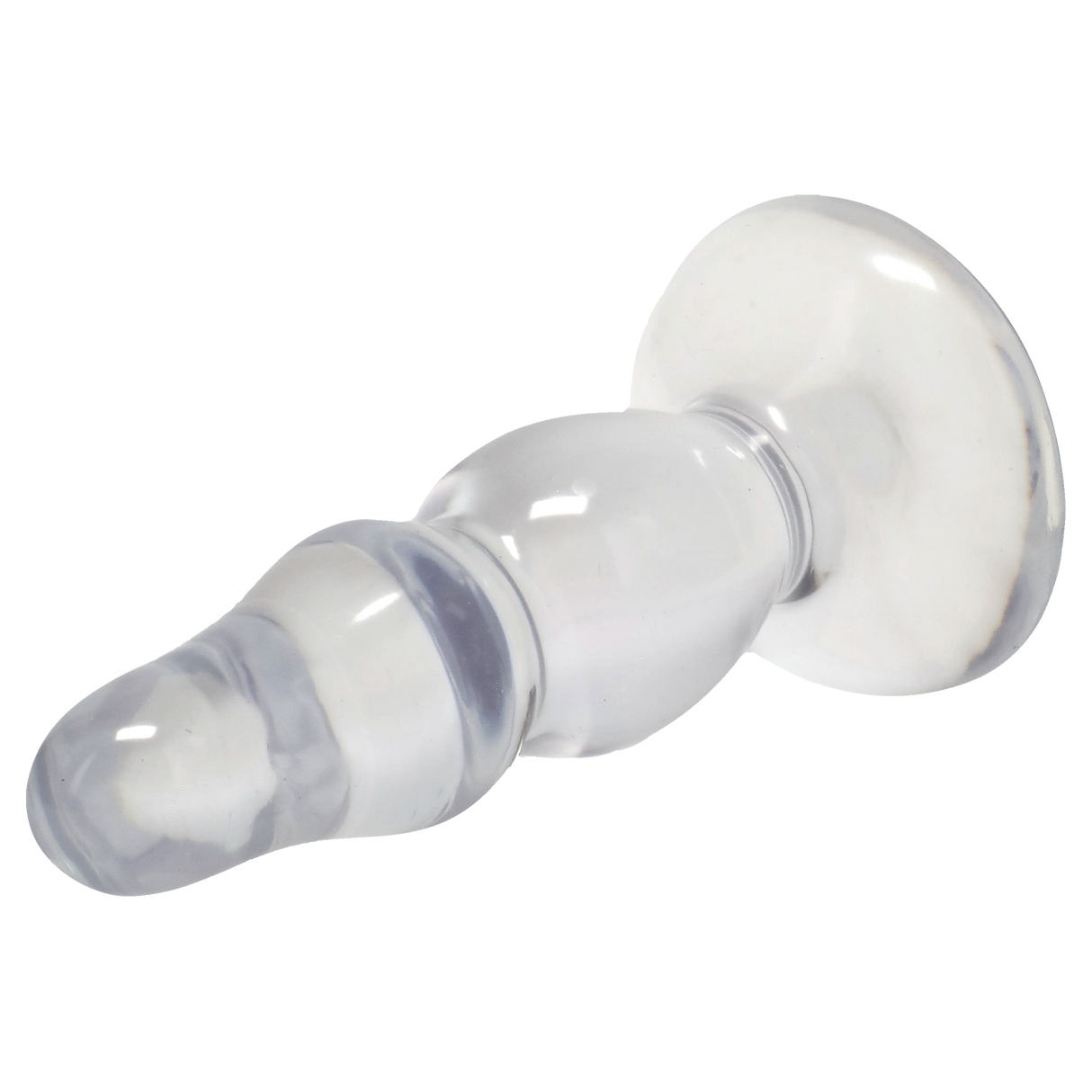 Crystal Jellies Novice Pop Plug 4 Inch Clear designed for beginners, made of flexible and clear jelly material.