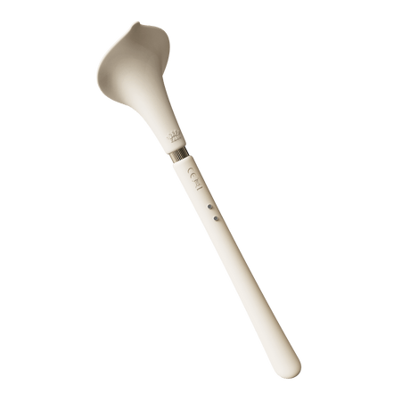 ZALO Calla Dual-Head Vibrating Wand in ivory white, designed for discreet and powerful personal massage.